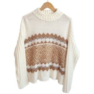 Knox Rose Soft Knit Sweater Geometric Mock Neck